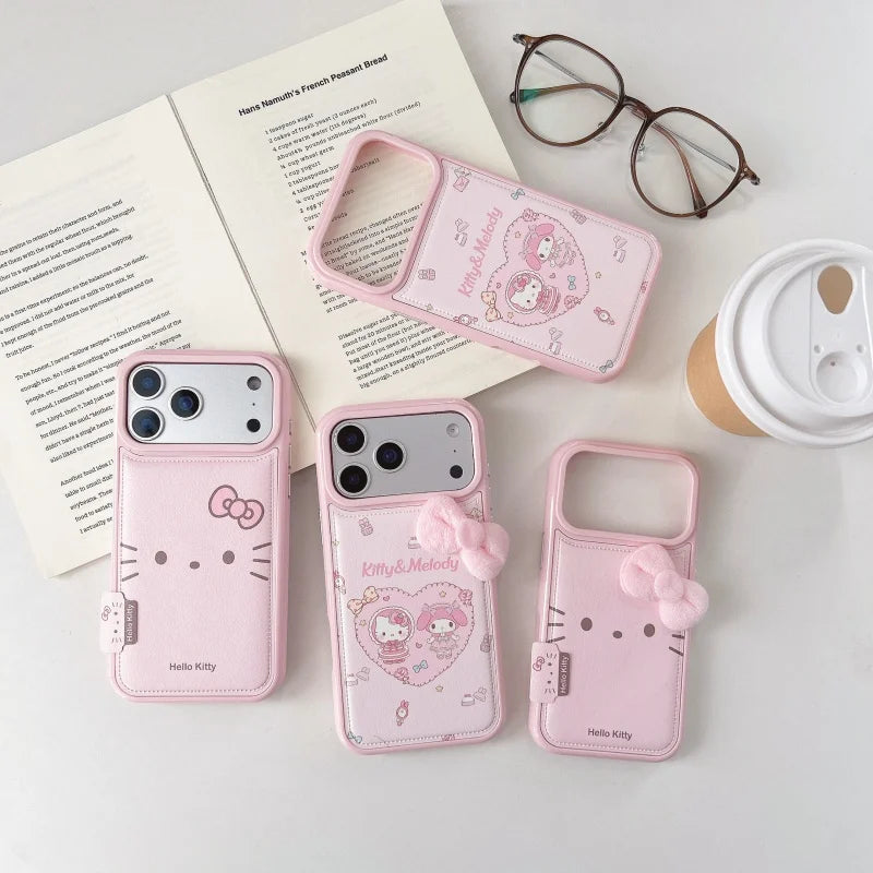 Kawaii Cartoon Love Hello Kitty Cute  My Melody My Melody Phone Case For iPhone 14 15 16 17 Pro Max Sweet Pink Kitty Back Cover