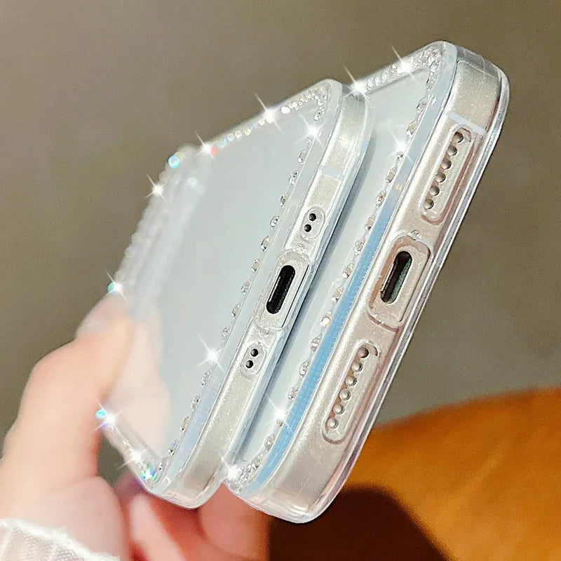 Silicone Diamond Phone Cases For iPhone 17 17Air Air 17Pro Pro Max 17ProMax ProMax Case Soft Transparent Cover Carcase Fundas