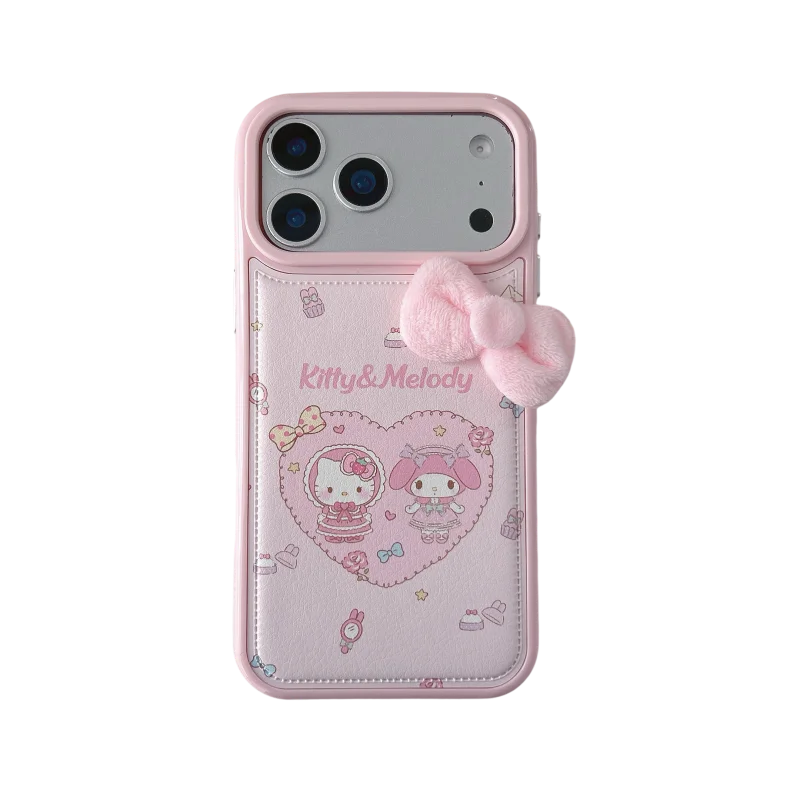 Kawaii Cartoon Love Hello Kitty Cute  My Melody My Melody Phone Case For iPhone 14 15 16 17 Pro Max Sweet Pink Kitty Back Cover