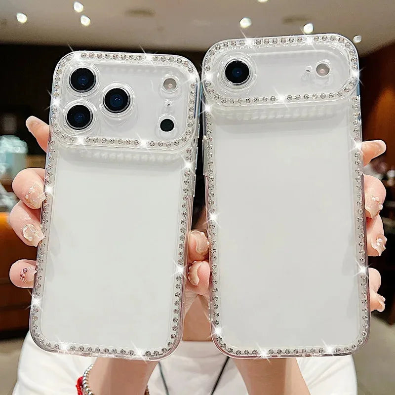 Silicone Diamond Phone Cases For iPhone 17 17Air Air 17Pro Pro Max 17ProMax ProMax Case Soft Transparent Cover Carcase Fundas