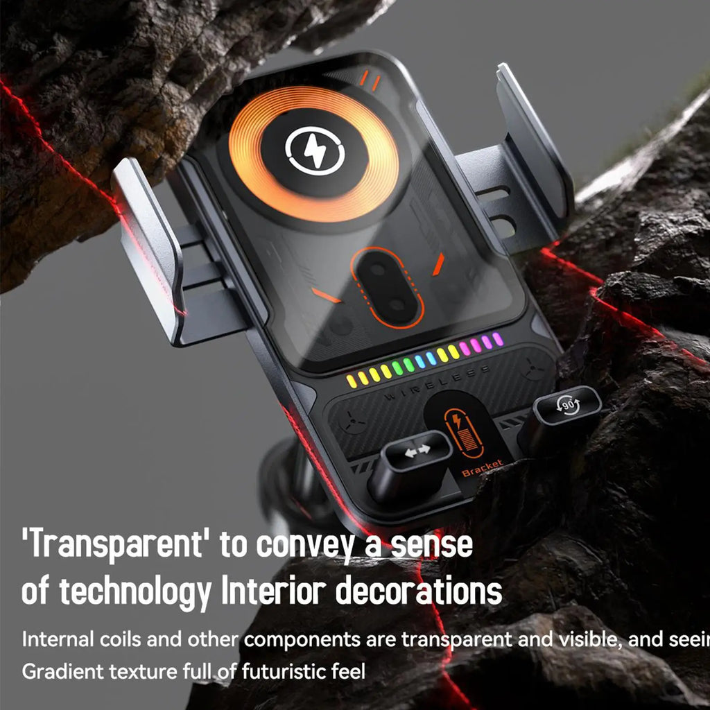 Wireless Car Phone Charger 15W Fast Charging Air Vent Cradles Auto Clamping Phone Holders for Music Control Video Streaming