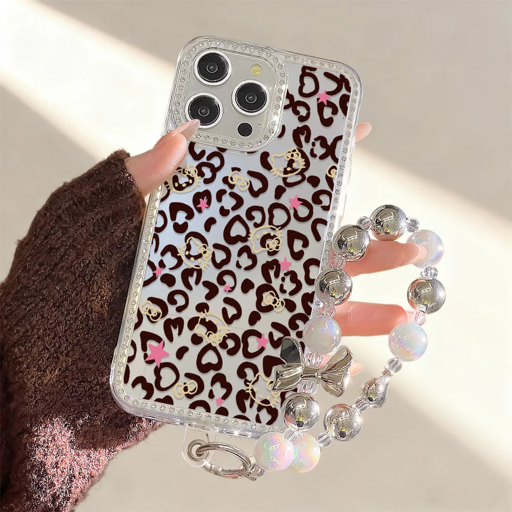 Heart-Shaped Leopard Print Phone Case For iPhone 16 Pro Max 17 Pro 13 16 14 15 17 12 Air 11 Shockproof Funda Cover Transparent