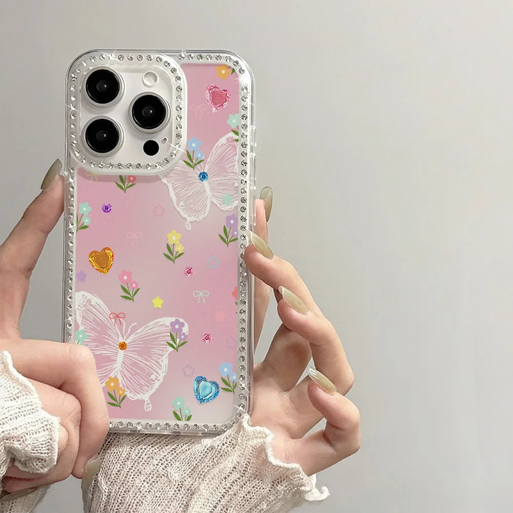 Heart-Shaped Leopard Print Phone Case For iPhone 16 Pro Max 17 Pro 13 16 14 15 17 12 Air 11 Shockproof Funda Cover Transparent