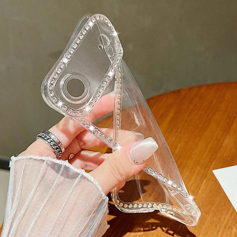 Silicone Diamond Phone Cases For iPhone 17 17Air Air 17Pro Pro Max 17ProMax ProMax Case Soft Transparent Cover Carcase Fundas