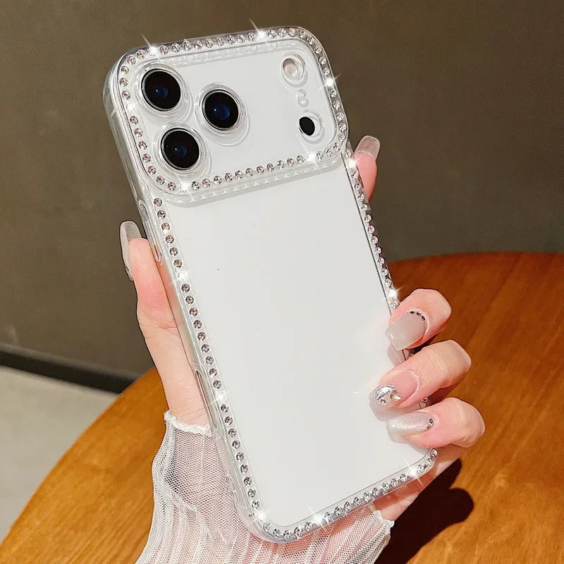 Silicone Diamond Phone Cases For iPhone 17 17Air Air 17Pro Pro Max 17ProMax ProMax Case Soft Transparent Cover Carcase Fundas