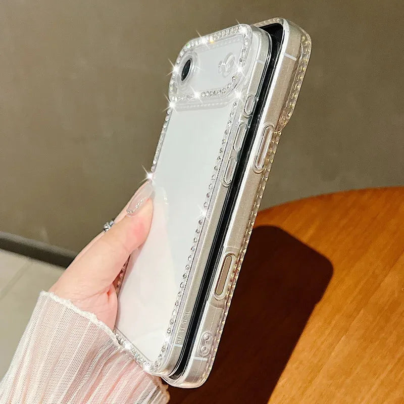 Silicone Diamond Phone Cases For iPhone 17 17Air Air 17Pro Pro Max 17ProMax ProMax Case Soft Transparent Cover Carcase Fundas